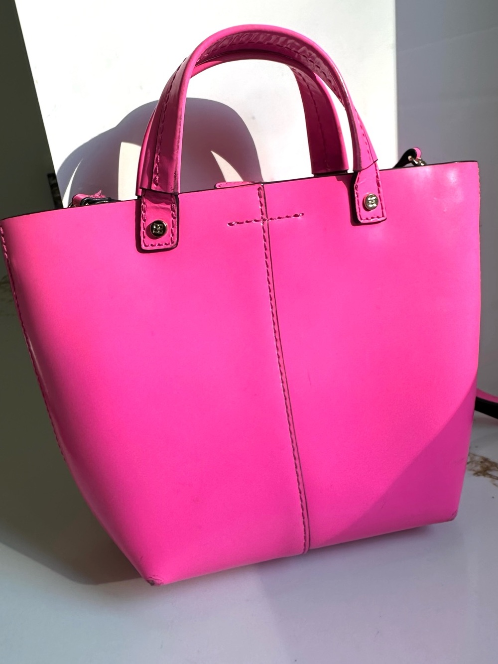 BCBGMaxAzria Hot Pink Crossbody satchel - Picture 4 of 9